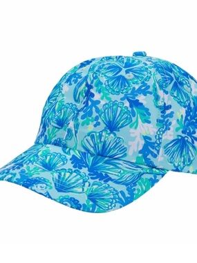 Lilly Pulitzer Run Around Hat in print sea glass seeing double NWT